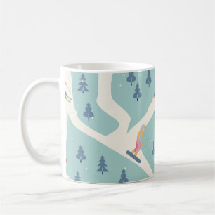 Snöborrar, vintersemester, aktiv rekreation. kaffemugg
