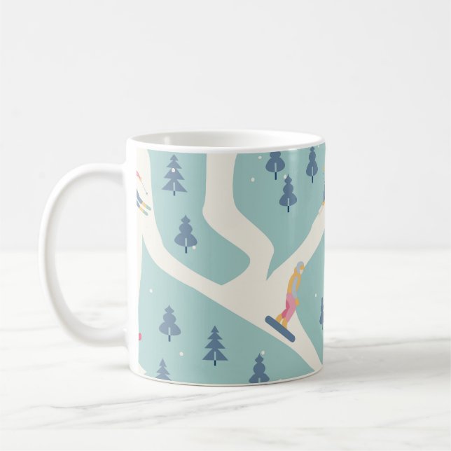 Snöborrar, vintersemester, aktiv rekreation. kaffemugg (Vänster)