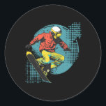 Snöborre Tecknad Se Alpine Snowboarding Runt Klistermärke<br><div class="desc">Snöborre Tecknad Se Alpine Snowboarding</div>