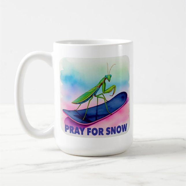 Snöbräda bönsyrsa ber för snö insektskonst  kaffemugg (Vänster)
