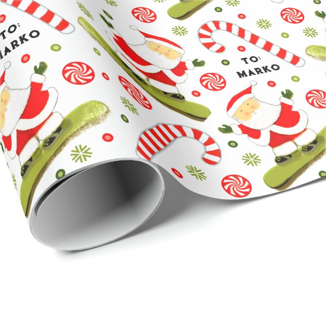 Snöbrädans julklappsinsvepningspapper presentpapper (Rullad Hörn)