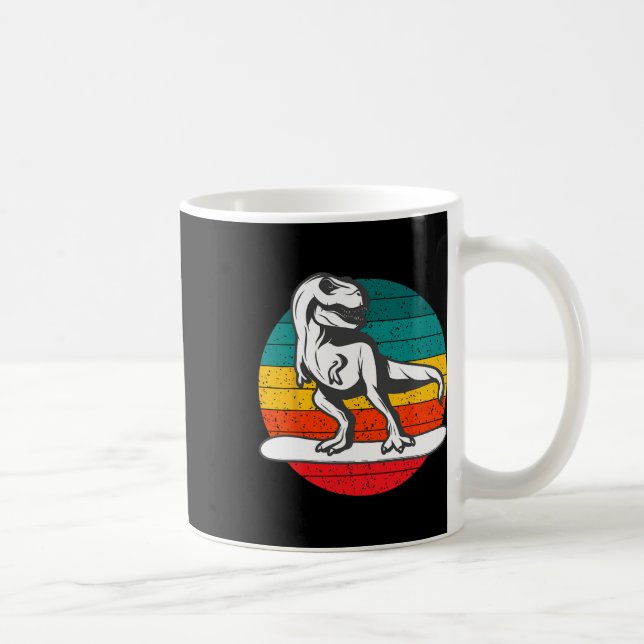 Snöbrädare Dinosaurie Snowboard Vintersporter Snow Kaffemugg (Höger)