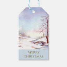 Snöbrygga vattenfärg liggande målning