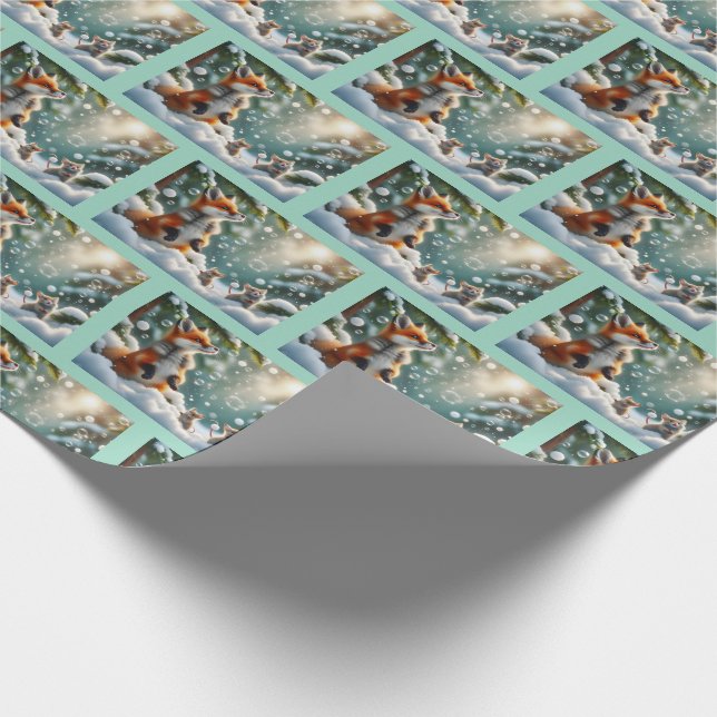 Snöbubblors Under Inpackningspapper Presentpapper (Hörn)