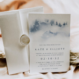 Snöbunden | Snowy Mountain Winter Wedding Inbjudningar