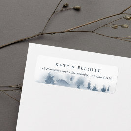 Snöbunden | Winter Watercolor-Returadress Returadress Etikett
