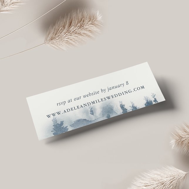 Snöbundna Bröllop-webbplatskort | Mini Litet Visitkort (Skapare uppladdad)
