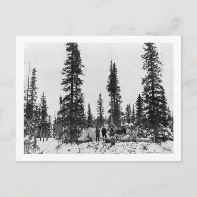 Snöcamping norr om polcirkeln vykort (Framsida)