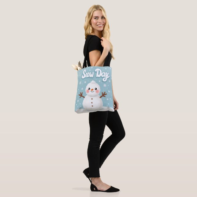 Snödag Snömannen Söt Totebag Tygkasse (På modell)