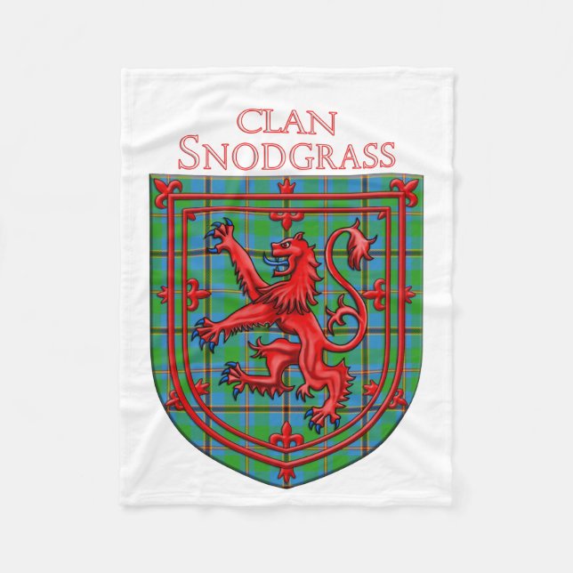 Snodgrass Tartan Scottish Plaid Lion Rampant Fleecefilt (Framsidan)