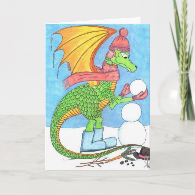 Snödrake - presentkort för alla tillfällen helgkort (Framsida)