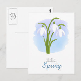 Snödroppar - Blått citattecken för Vår blommor Vykort
