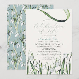 Snödroppar Firande i livets begravningsminnesstund Inbjudningar