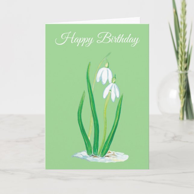 Snödroppar (Galanthus nivalis) Kort (Framsida)