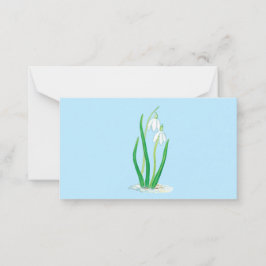 Snödroppar (Galanthus nivalis) Tidigt Vår blommor Anteckningskort