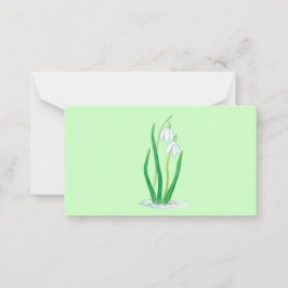 Snödroppar (Galanthus nivalis) Tidigt Vår blommor Anteckningskort