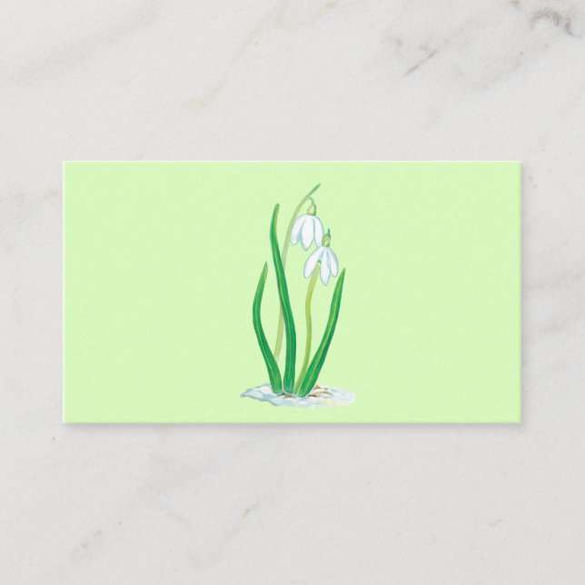 Snödroppar (Galanthus nivalis) Tidigt Vår blommor Tilläggskort (Framsida)