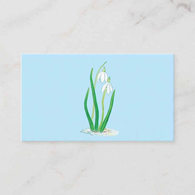 Snödroppar (Galanthus nivalis) Tidigt Vår blommor Tilläggskort (Framsida)