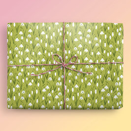 Snödroppar Grönt Vår Påsk Presentpapper