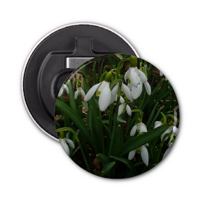 Snödroppar I (Galanthus) Vitt Vår blommor Flasköppnare (Framsidan)