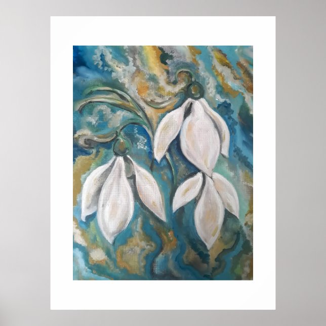 Snödroppar i trädgården poster (Framsidan)