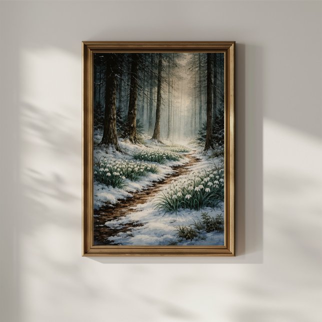 Snödroppar i vinter skog poster (Skapare uppladdad)