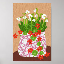 Snödroppe och Nasturtium Poster