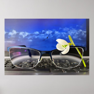 Snödroppsglasögon tangentbord poster