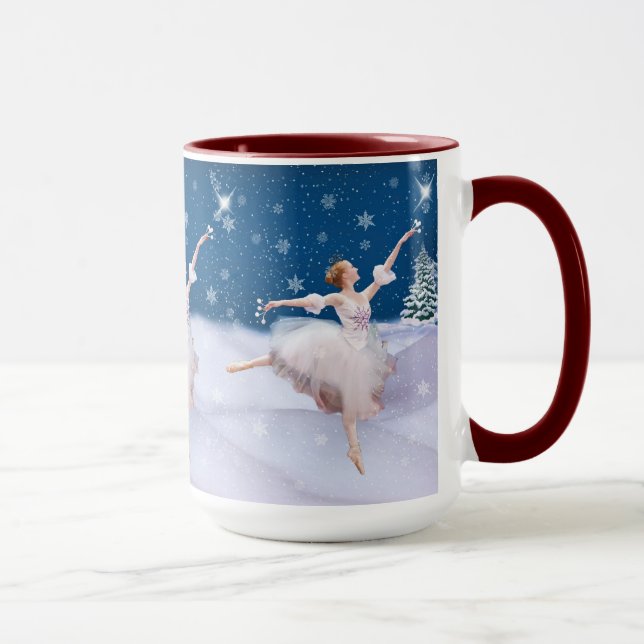 SnödrottningBallerina, stjärna, snöflingor, mugg (Höger)