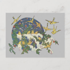 Snöfåglar, Holly och Snö - jul Vykort