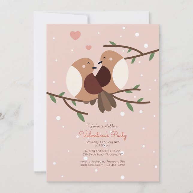 Snöfåglar inbjudan (Framsida)