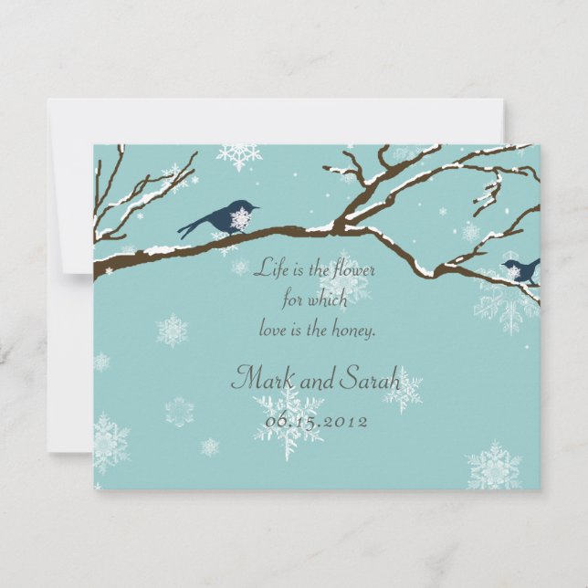 Snöfåglar och Snöflingor Robin Blue-OSA OSA Kort (Framsida)