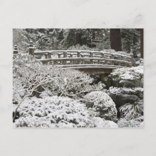 Snöfall i Portland japanska trädgården, Vykort