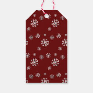 Snöfall Röd Presentetikett