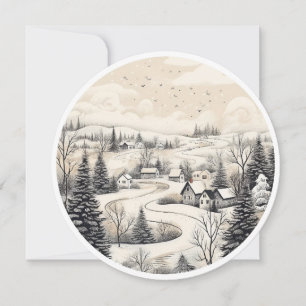 Snöfall & Stillhet Julkort