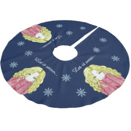 Snöfall Tjej Julgran Skört Julgransmatta Borstad Polyester