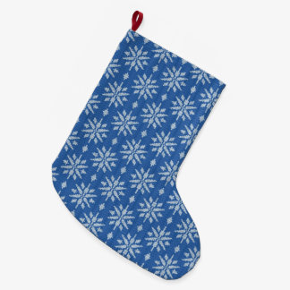 Snöfallstickning Stor Julstrumpa