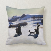 Snöfält vid en gåva för amerikanmålarejul