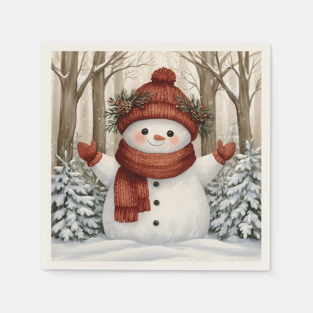Snöfigur Pappersservett (Framsidan)