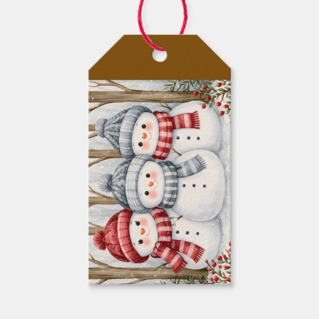 Snöfigurer Presentetikett (Framsidan)