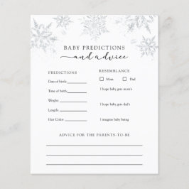 Snöflake Baby Advice and Prediktions Card