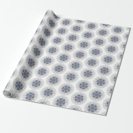 Snöflake Blue Grått Boho Chic Presentpapper