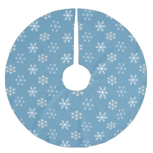 Snöflake Blue Träd Skirt Julgransmatta Borstad Polyester