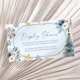 Snöflake Blue Winter Baby Shower Visning Shower Tilläggskort