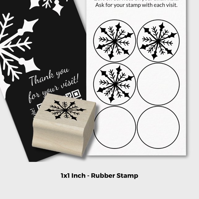 Snöflake - Förmånskortsdevalvering Stämpel (Snowflake - Loyalty Card Devaluation Rubber Stamp; Round 1 Inch)