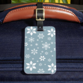 Snöflake Mönster, Vita Snöflingor, Snö, Grått Bagagebricka