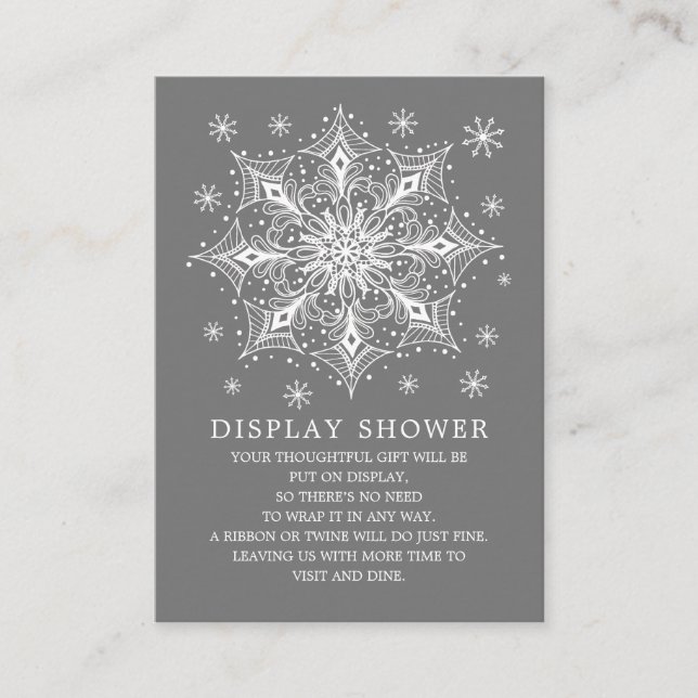 Snöflake Winter Möhippa Visning Shower Tilläggskort (Framsida)