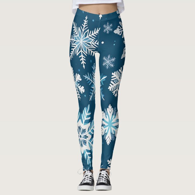 snöfling kristaller leggingar leggings (Framsida)
