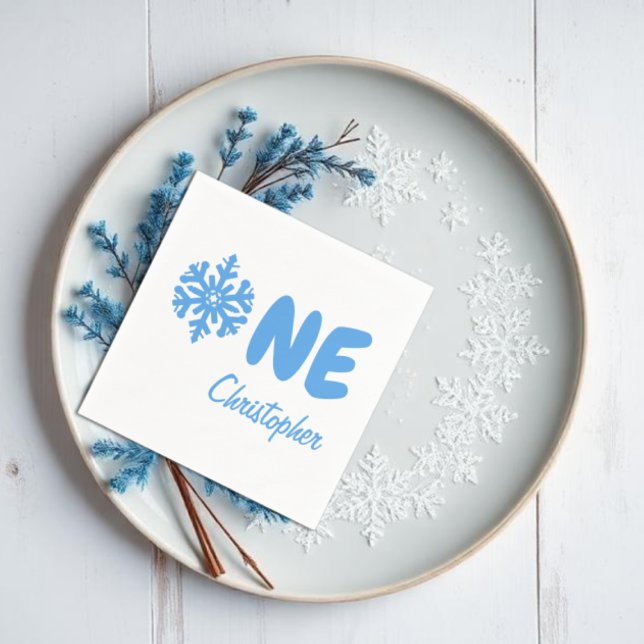 Snöflinga 1-årsdag pappersservett (Skapare uppladdad)