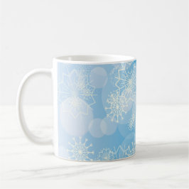 Snöflinga bakgrund kaffemugg